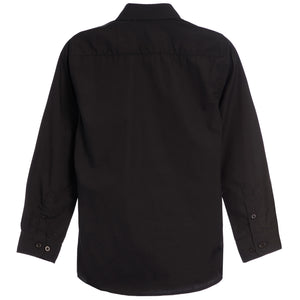 Solid L/S Dress Shirt- Black