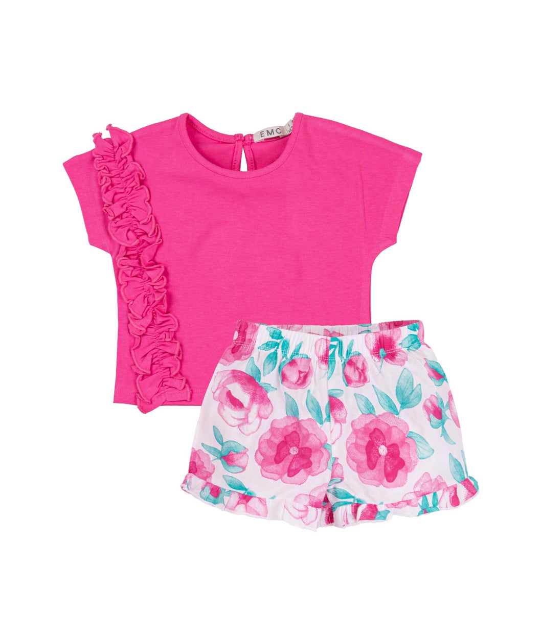 Ruffle Top & Floral Short Set