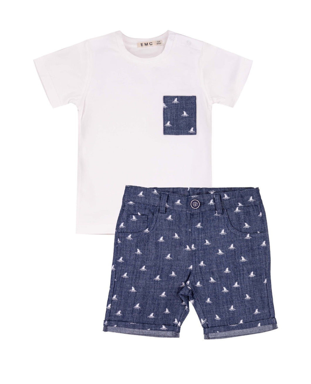 Jersey Pkt Tee & Shark Short Set
