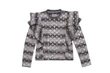 Load image into Gallery viewer, Sequin Ruffle Flutter Sweater