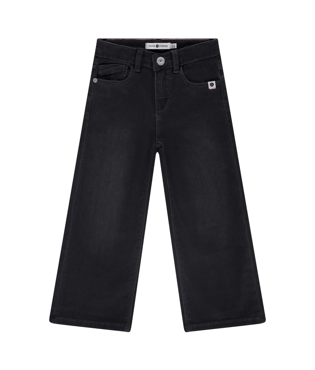 Wide Leg Denim Pant- Dark Grey