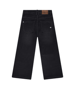 Wide Leg Denim Pant- Dark Grey