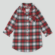 Load image into Gallery viewer, Plaid Flannel Collared Nightgown K