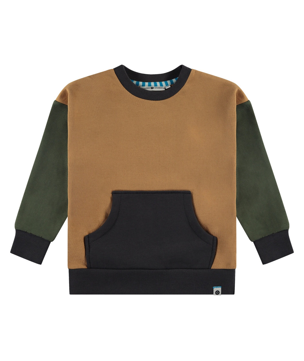 Kangaroo Pkt Colorblock Pullover