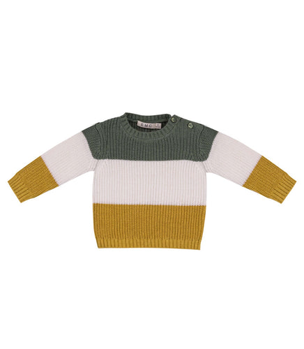Colorblock Jacquard Knit Sweater