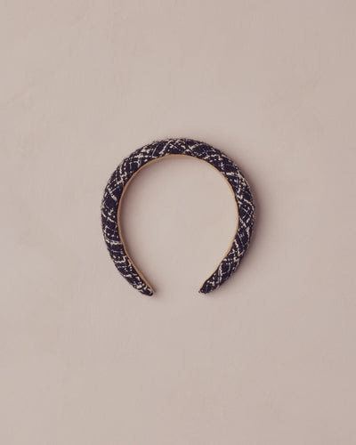 Padded Headband- Black Tweed