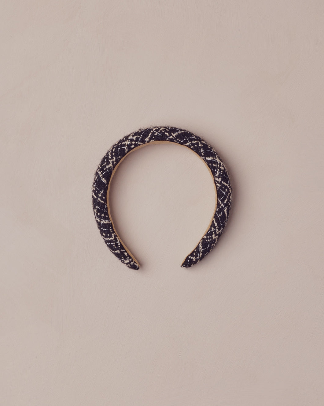 Padded Headband- Black Tweed