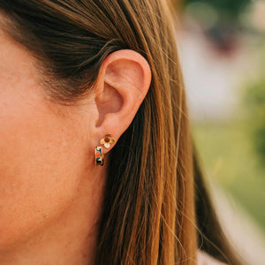Flower Earrings- Gold-Amber