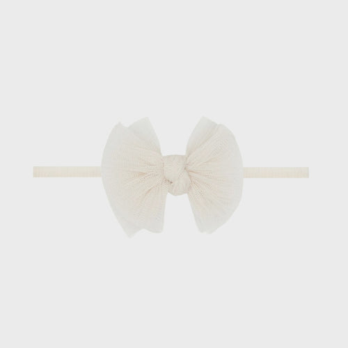 Tulle Baby FAB Skinny Headband-Pleated Oatmeal