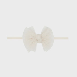 Tulle Baby FAB Skinny Headband-Pleated Oatmeal