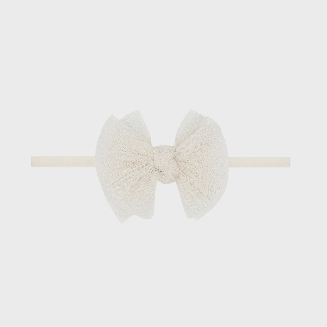 Tulle Baby FAB Skinny Headband-Pleated Oatmeal