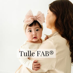 Tulle FAB Soft Nylon Headband- Pleated Oatmeal