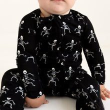Load image into Gallery viewer, Posh Peanut Footie Zippered 1PC- Dancing Skelly