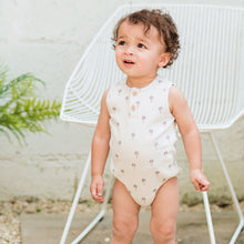 Load image into Gallery viewer, Palm Ribbed Henley Bubble Romper