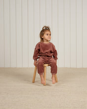 Load image into Gallery viewer, Velour Relaxed Sweat Set-Cranberry