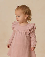 Load image into Gallery viewer, Long Sleeve Flutter Dress- Rose