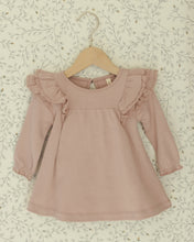 Load image into Gallery viewer, Long Sleeve Flutter Dress- Rose