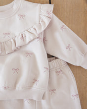Load image into Gallery viewer, Ruffle Fleece Sweat Set- Bows