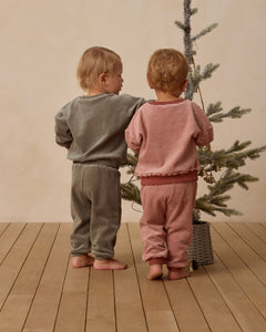 Velour Relaxed Sweat Set- Forest