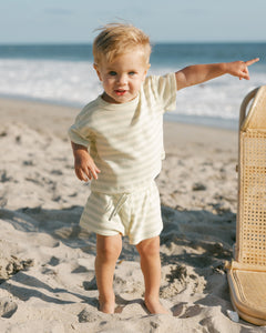 Waffle Tee + Short Set- Mint Stripe