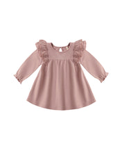Load image into Gallery viewer, Long Sleeve Flutter Dress- Rose