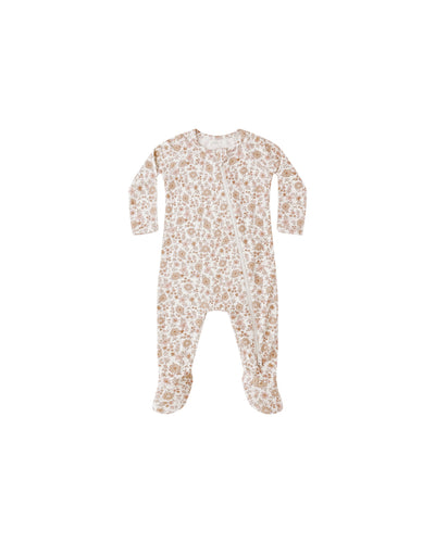 Bamboo Zip Footie- Bloom 25