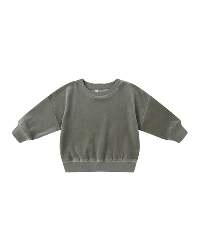 Velour Relaxed Sweat Set- Forest