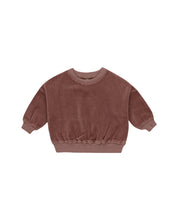 Load image into Gallery viewer, Velour Relaxed Sweat Set-Cranberry