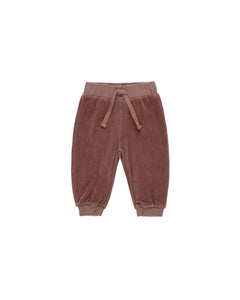 Velour Relaxed Sweat Set-Cranberry