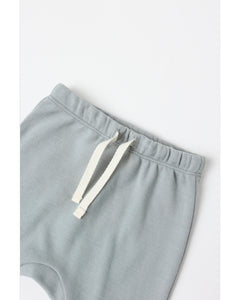 Wrap Top + Footed Pant Set- Steel Blue