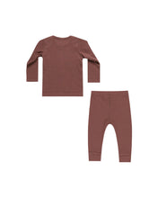 Load image into Gallery viewer, Ribbed Tee &amp; Legging Set- Plum