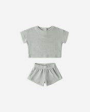 Load image into Gallery viewer, Terry Tee + Short Set- Sage