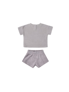 Terry Tee + Shorts Set- Periwinkle