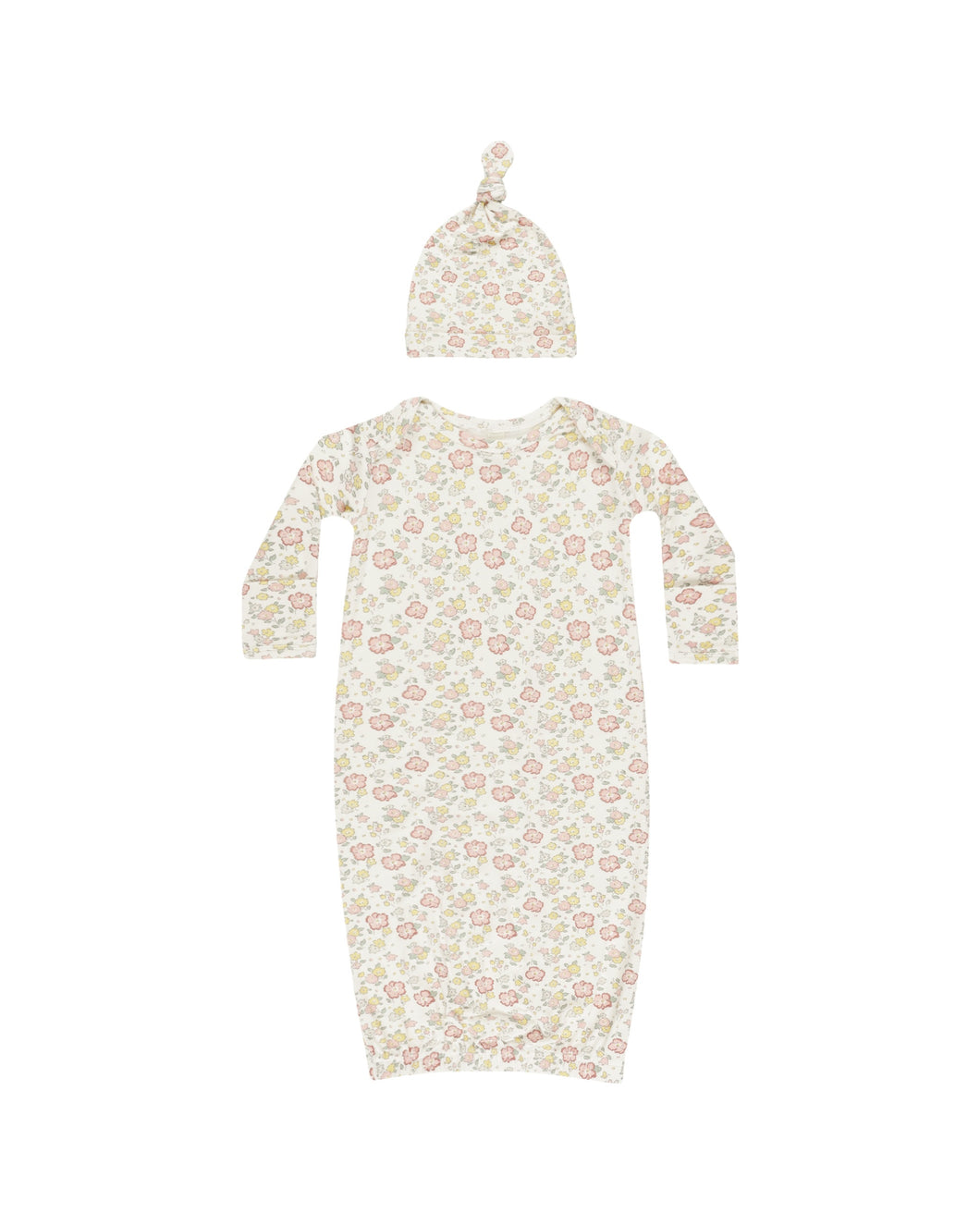 Bamboo Baby Gown + Hat Set- Bloom