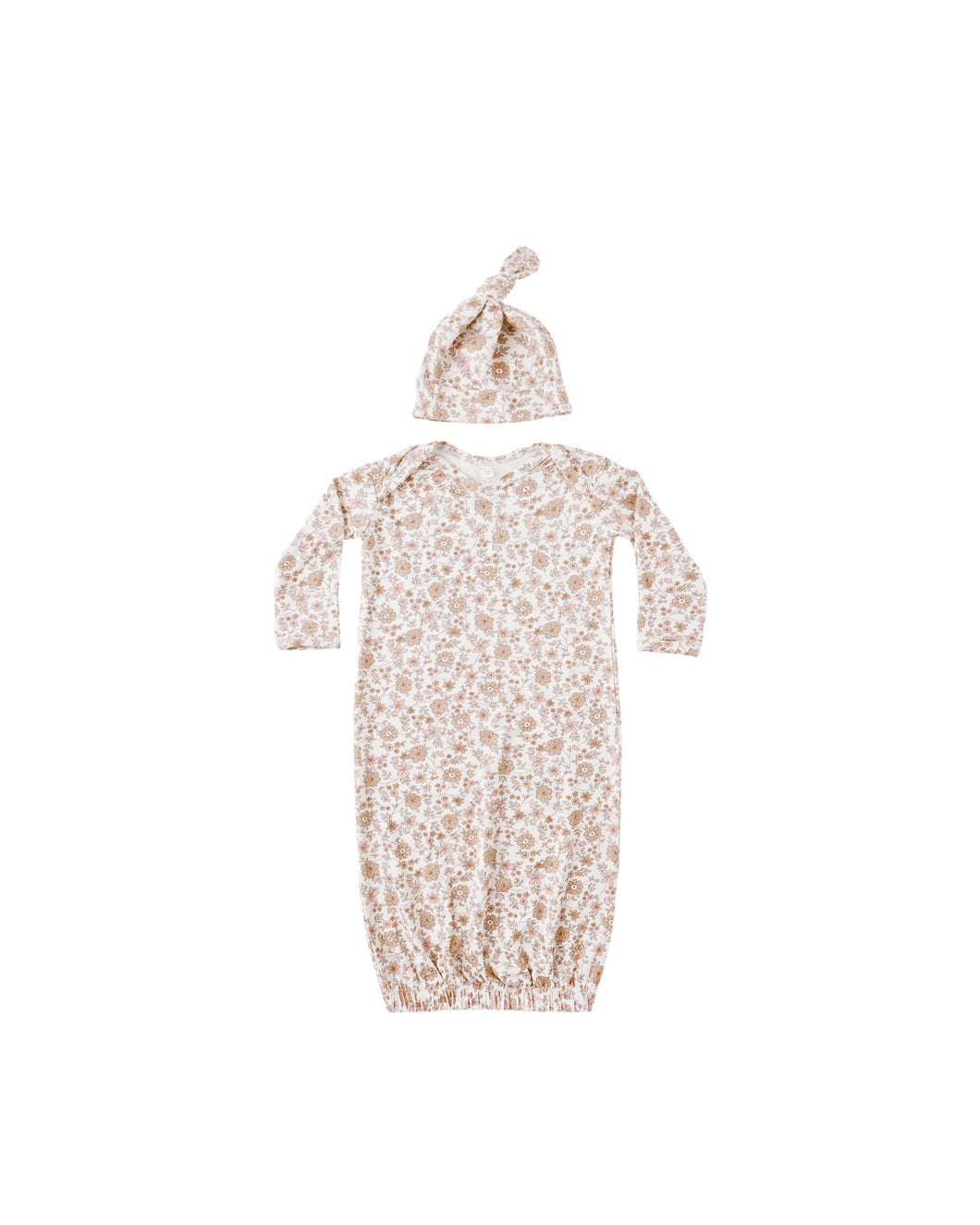 Bamboo Baby Gown + Hat Set- Bloom 25