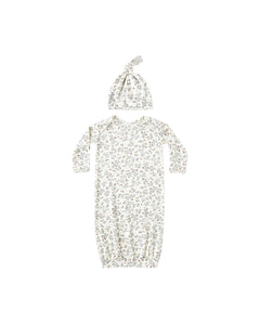 Bamboo Baby Gown + Hat Set- Woodland