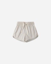 Load image into Gallery viewer, Swim Short- Blue + Butterscotch Stripe