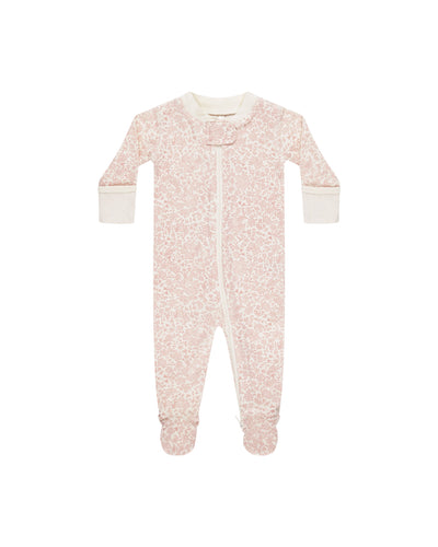 Zip L/S Sleeper Footie- Pink Blossom