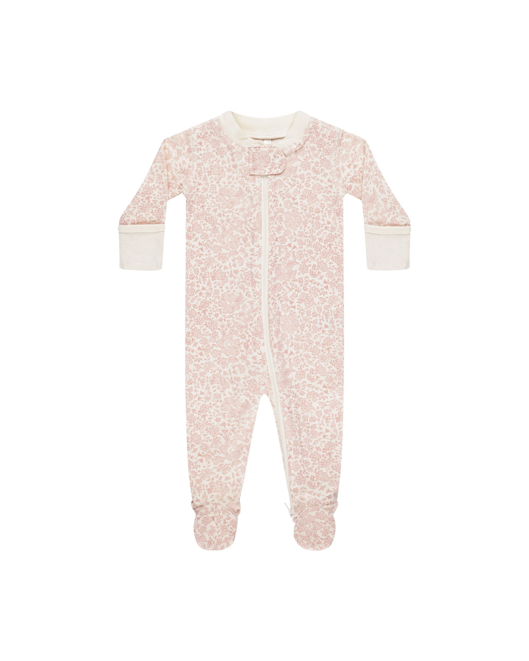 Zip L/S Sleeper Footie- Pink Blossom