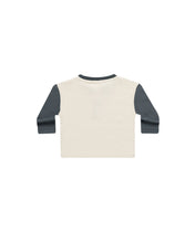 Load image into Gallery viewer, L/S Henley Tee- Indigo/Cream