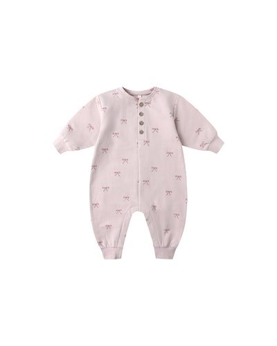 Relaxed Fleece Jumpsuit- Bows