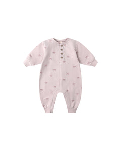 Relaxed Fleece Jumpsuit- Bows