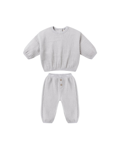 Textured Sweat Set- Frost