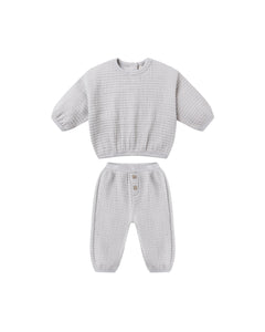 Textured Sweat Set- Frost