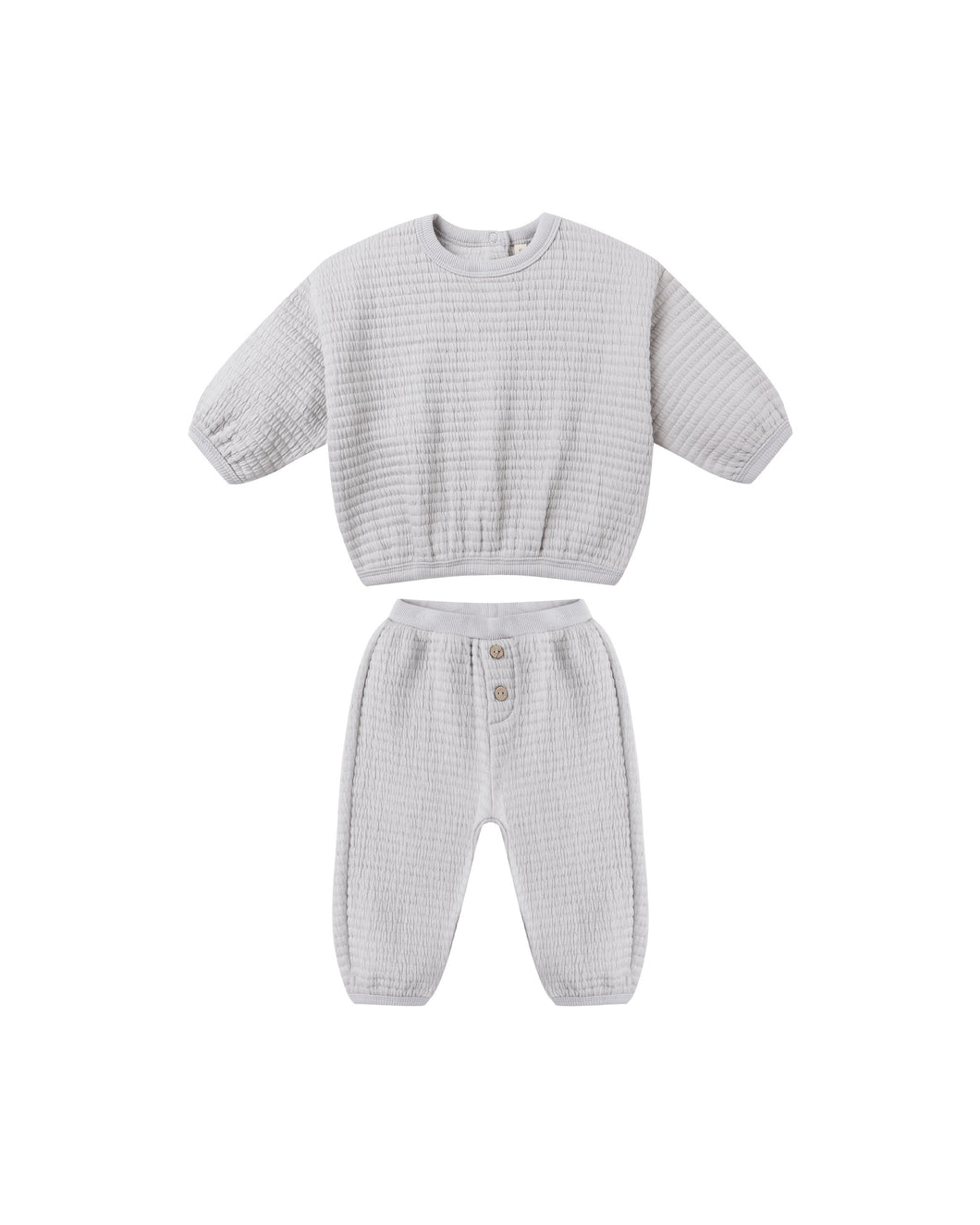 Textured Sweat Set- Frost