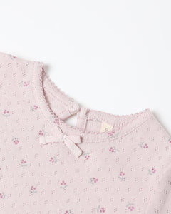 Pointelle L/S Tee + Legging- Lilac Ditsy