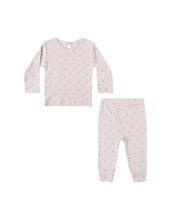 Load image into Gallery viewer, Pointelle L/S Tee + Legging- Lilac Ditsy