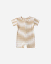 Load image into Gallery viewer, Waffle Snap Romper- Butterscotch Stripe