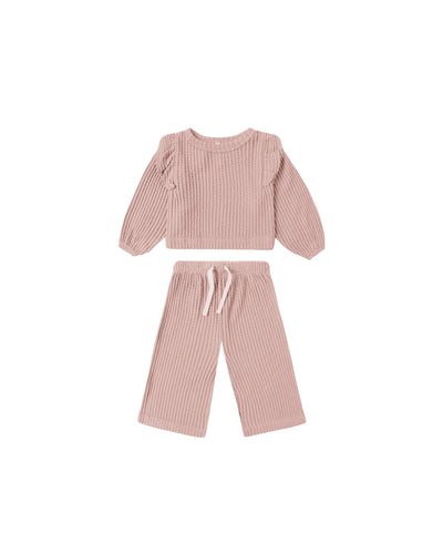 Ruffle Cozy Set- Rose