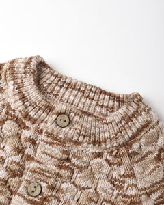 Bubble Knit Cardigan + Bloomer- Rose Speckle